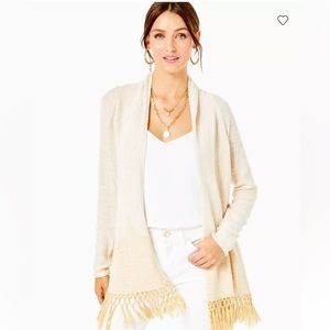 Lilly Pulitzer Tatum Long Fringe Hem Cardigan - Size L